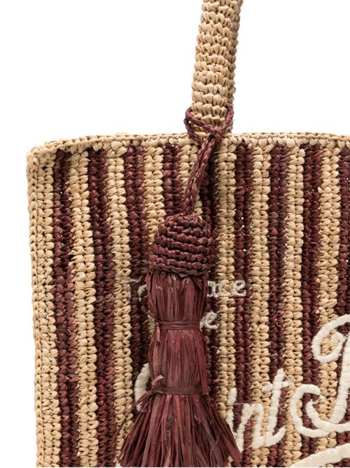 Borsa donna MC2 Saint Barth Colette in rafia ecru a righe MC2 SAINT BARTH | COLETTE raffiahand00406L